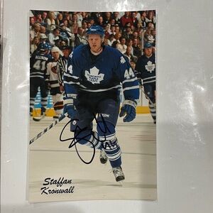 Original Staffan Kronwall Autographed 4x6" Photo - Toronto Maple Leafs